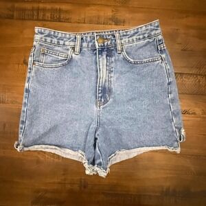 Billabong x The Salty Blonde Denim Shorts Palm Tree Embroidery Womens size 26